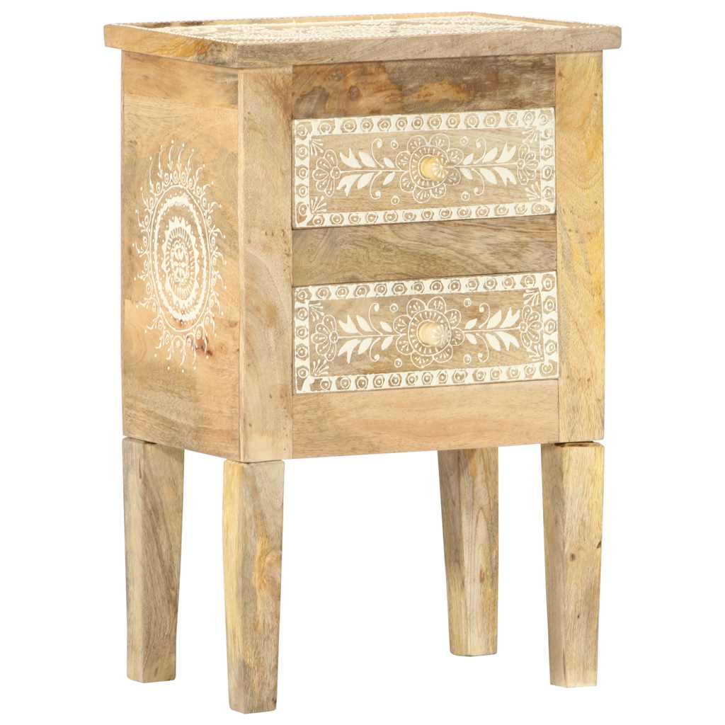 vidaXL Hand-Painted Bedside Table 40x30x60 cm Solid Mango Wood