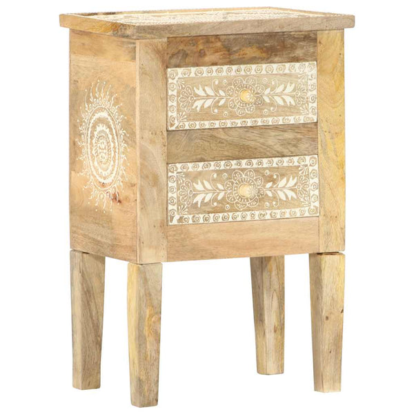vidaXL Hand-Painted Bedside Table 40x30x60 cm Solid Mango Wood