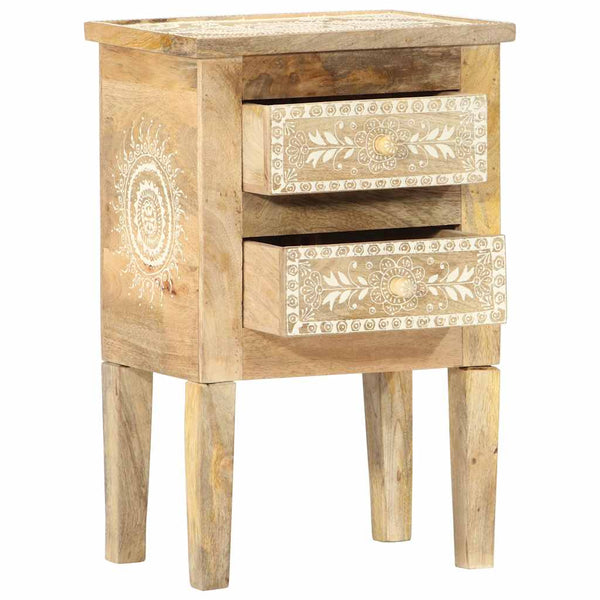 vidaXL Hand-Painted Bedside Table 40x30x60 cm Solid Mango Wood