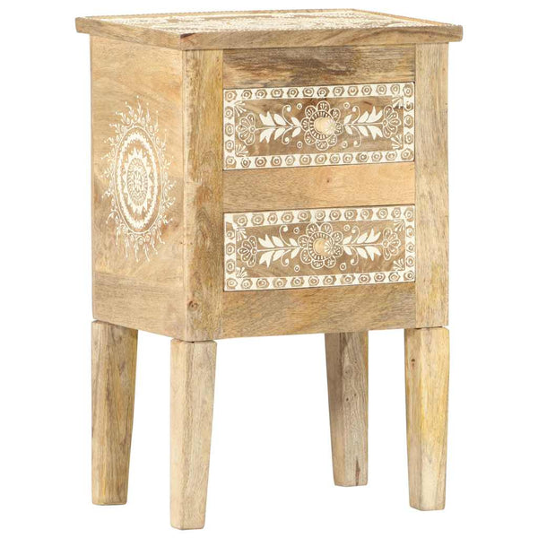 vidaXL Hand-Painted Bedside Table 40x30x60 cm Solid Mango Wood