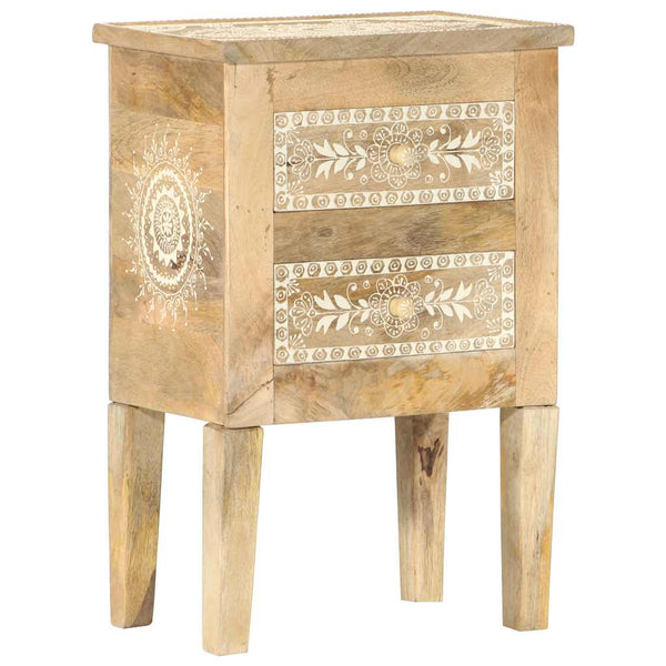 vidaXL Hand-Painted Bedside Table 40x30x60 cm Solid Mango Wood