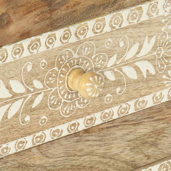 vidaXL Hand-Painted Bedside Table 40x30x60 cm Solid Mango Wood