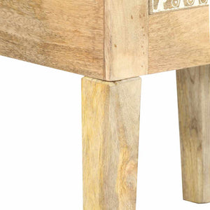 vidaXL Hand-Painted Bedside Table 40x30x60 cm Solid Mango Wood