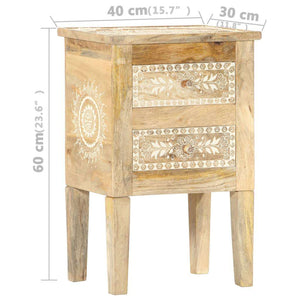 vidaXL Hand-Painted Bedside Table 40x30x60 cm Solid Mango Wood