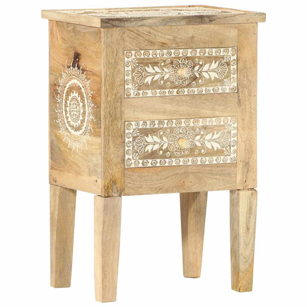 vidaXL Hand-Painted Bedside Table 40x30x60 cm Solid Mango Wood