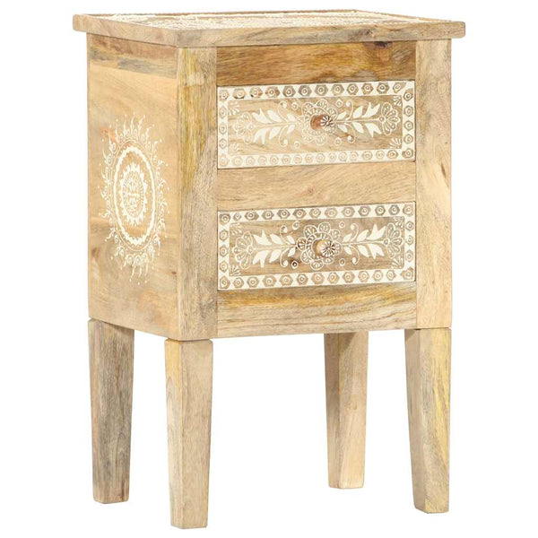 vidaXL Hand-Painted Bedside Table 40x30x60 cm Solid Mango Wood
