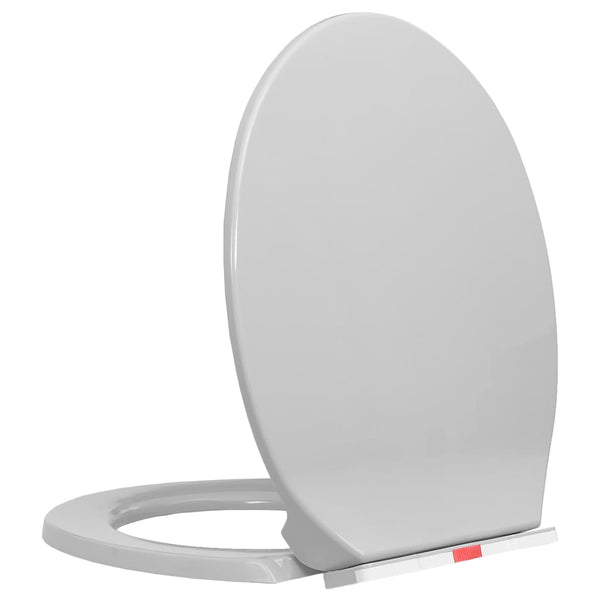 vidaXL Toilet Seat with Soft Close and Quick Release Light Grey Oval