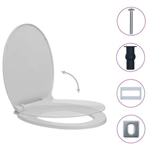 vidaXL Toilet Seat with Soft Close and Quick Release Light Grey Oval