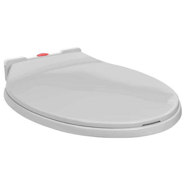 vidaXL Toilet Seat with Soft Close and Quick Release Light Grey Oval