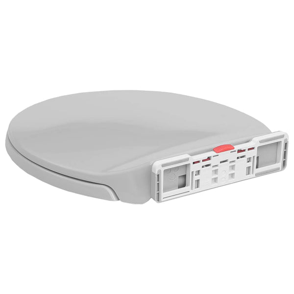vidaXL Toilet Seat with Soft Close and Quick Release Light Grey Oval