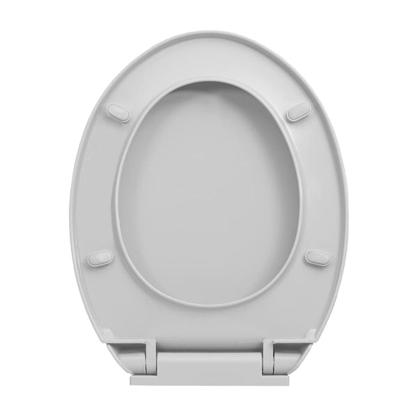 vidaXL Toilet Seat with Soft Close and Quick Release Light Grey Oval