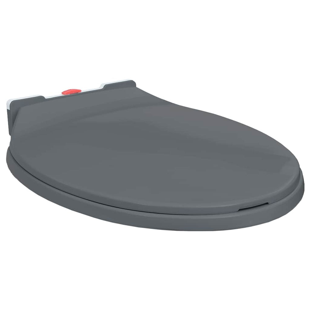 vidaXL Toilet Seat with Soft Close Quick Release Grey Oval