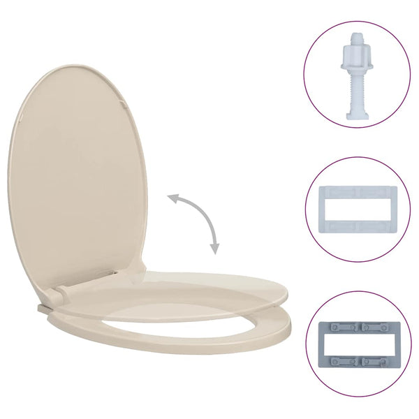 vidaXL Toilet Seat with Soft Close Apricot Oval