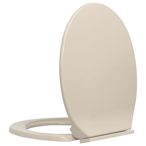 vidaXL Toilet Seat with Soft Close Apricot Oval