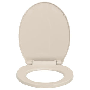 vidaXL Toilet Seat with Soft Close Apricot Oval
