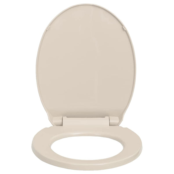 vidaXL Toilet Seat with Soft Close Apricot Oval