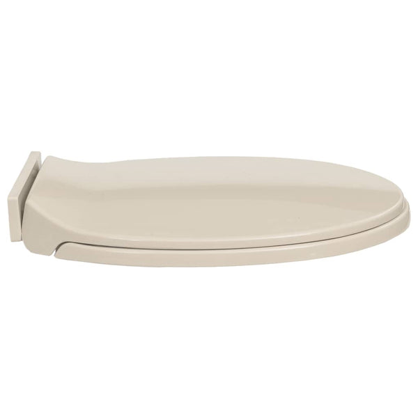 vidaXL Toilet Seat with Soft Close Apricot Oval