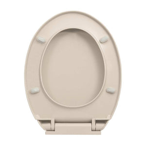 vidaXL Toilet Seat with Soft Close Apricot Oval