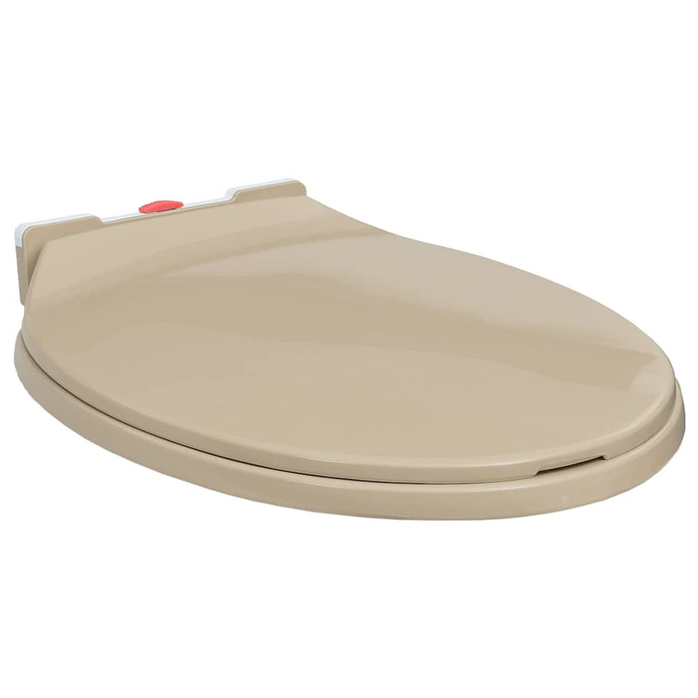 vidaXL Toilet Seat with Soft Close and Quick Release Beige Oval
