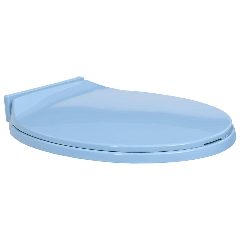 vidaXL Toilet Seat with Soft Close Blue Oval