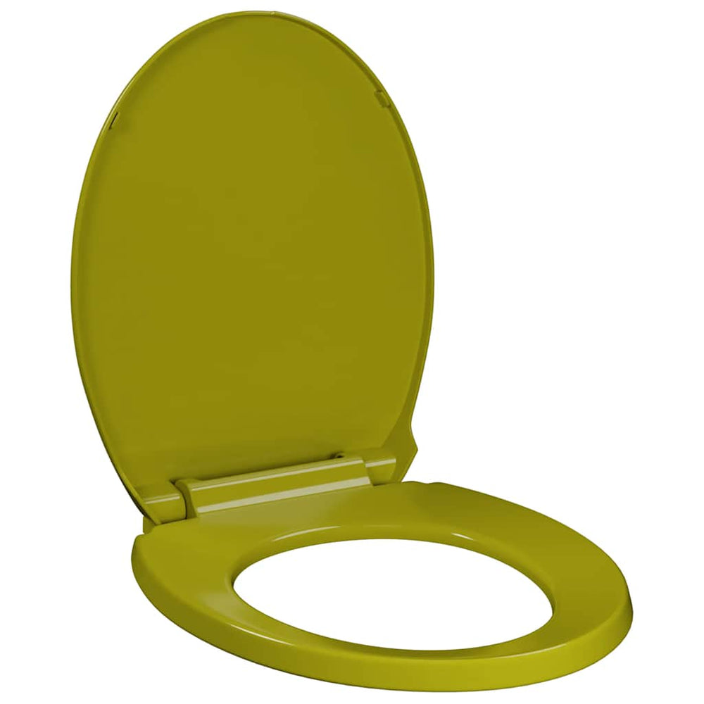 vidaXL Toilet Seat with Soft Close Green Oval