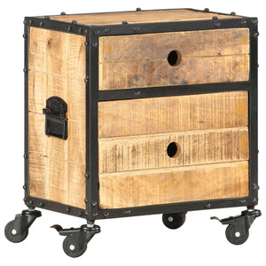 vidaXL Nightstand 40x30x50 cm Solid Rough Mango Wood