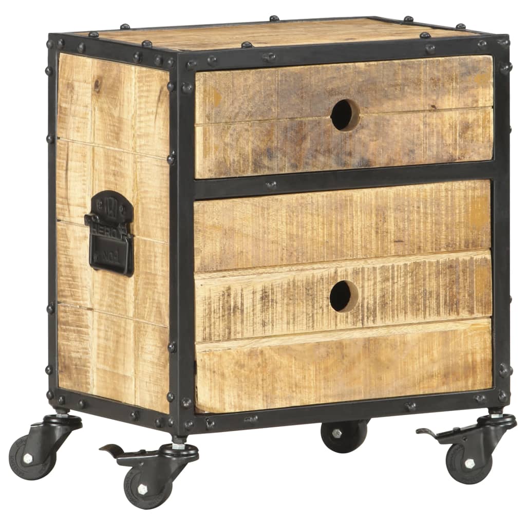 vidaXL Nightstand 40x30x50 cm Solid Rough Mango Wood
