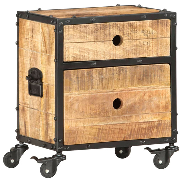 vidaXL Nightstand 40x30x50 cm Solid Rough Mango Wood