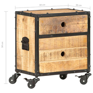 vidaXL Nightstand 40x30x50 cm Solid Rough Mango Wood
