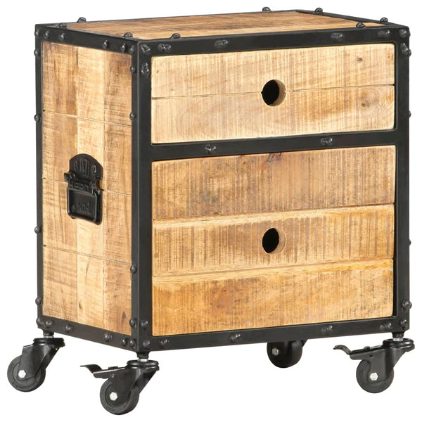 vidaXL Nightstand 40x30x50 cm Solid Rough Mango Wood