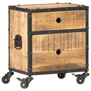 vidaXL Nightstand 40x30x50 cm Solid Rough Mango Wood