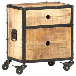 vidaXL Nightstand 40x30x50 cm Solid Rough Mango Wood