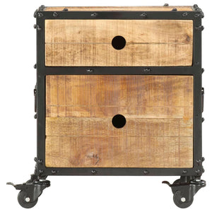 vidaXL Nightstand 40x30x50 cm Solid Rough Mango Wood