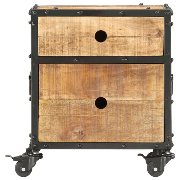 vidaXL Nightstand 40x30x50 cm Solid Rough Mango Wood