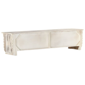 vidaXL TV Cabinet White 140x30x35 cm Solid Mango Wood
