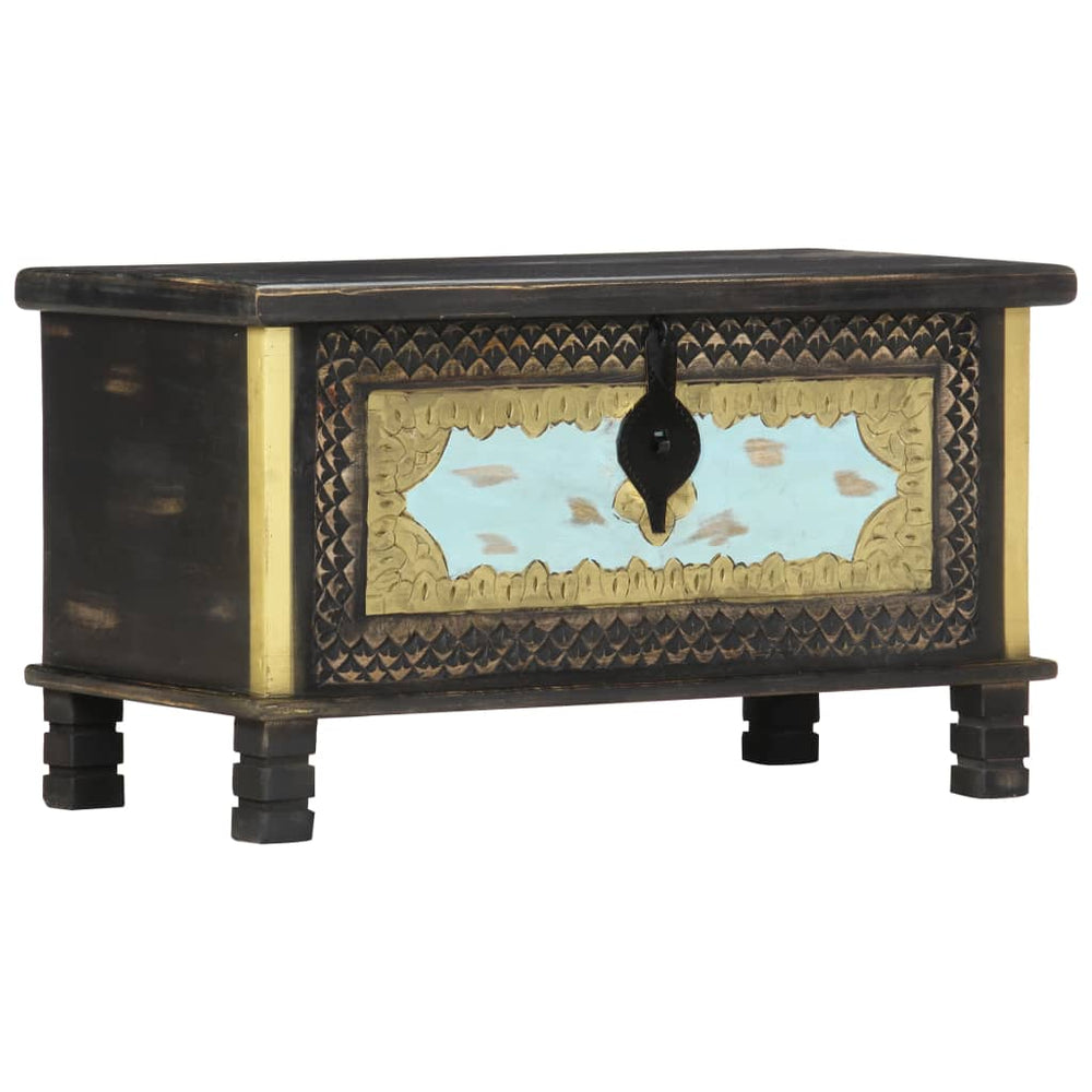 vidaXL Storage Chest Black 80x40x45 cm Solid Mango Wood