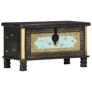 vidaXL Storage Chest Black 80x40x45 cm Solid Mango Wood