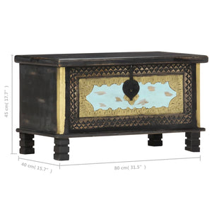 vidaXL Storage Chest Black 80x40x45 cm Solid Mango Wood