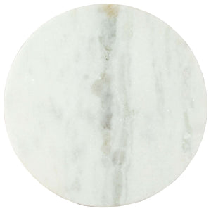 vidaXL Coffee Table White and Black Ø50 cm Real Marble