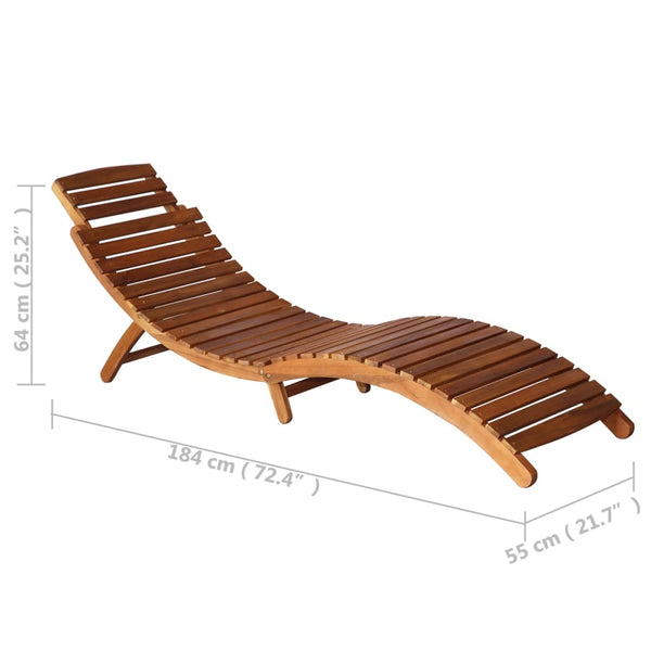 vidaXL 3-piece Sun Lounger with Tea Table Solid Acacia Wood