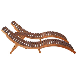 vidaXL 3-piece Sun Lounger with Tea Table Solid Acacia Wood