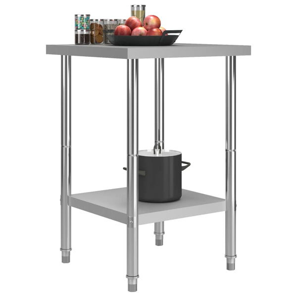 vidaXL Kitchen Work Table 60 x 60 x 85 cm Stainless Steel
