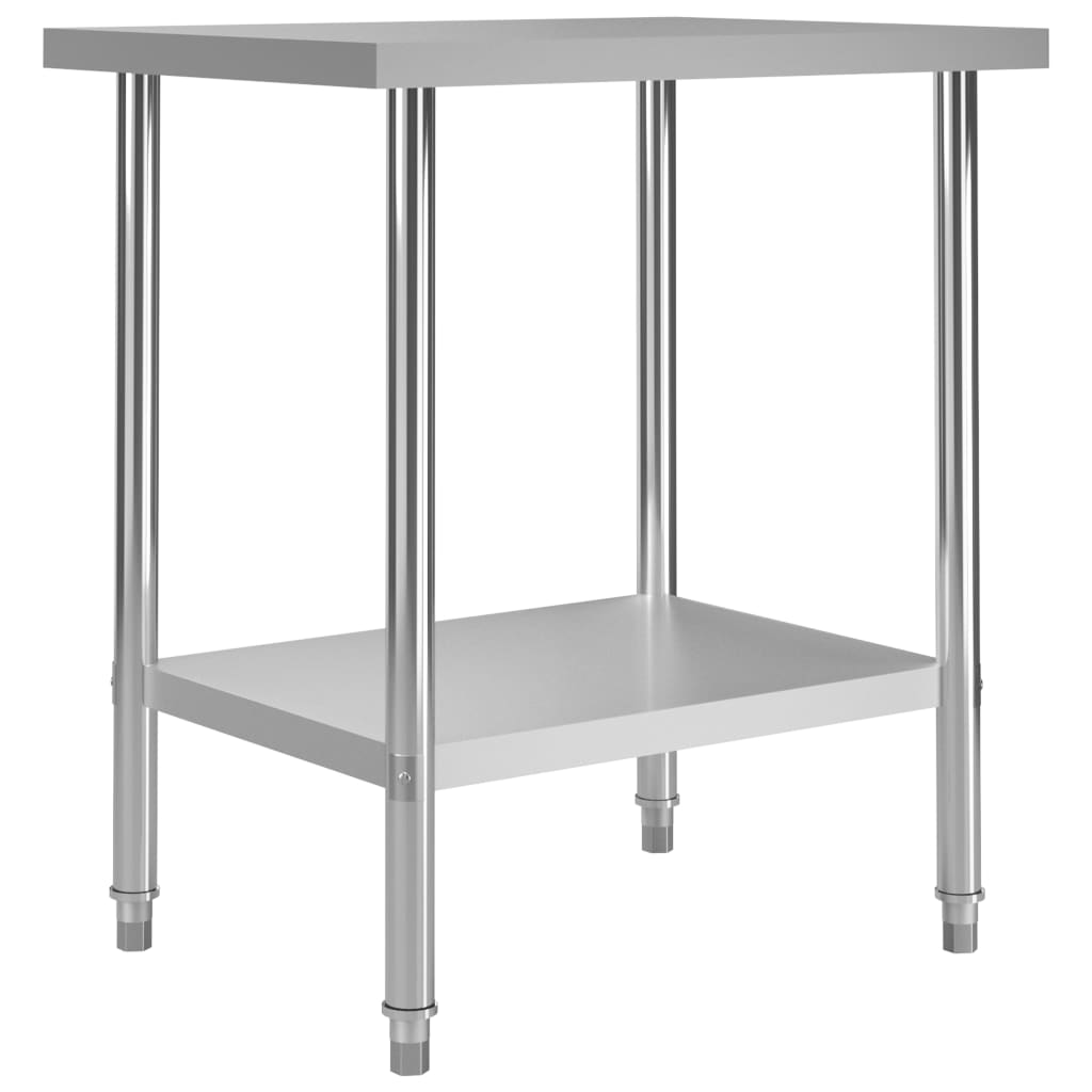vidaXL Kitchen Work Table 80 x 60 x 85 cm Stainless Steel