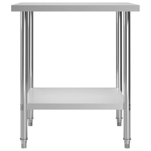 vidaXL Kitchen Work Table 80 x 60 x 85 cm Stainless Steel