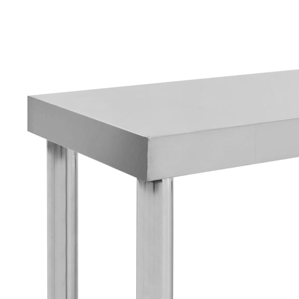 vidaXL 2-Tier Work Table Top Shelf 120 x 30 x 65 cm Stainless Steel