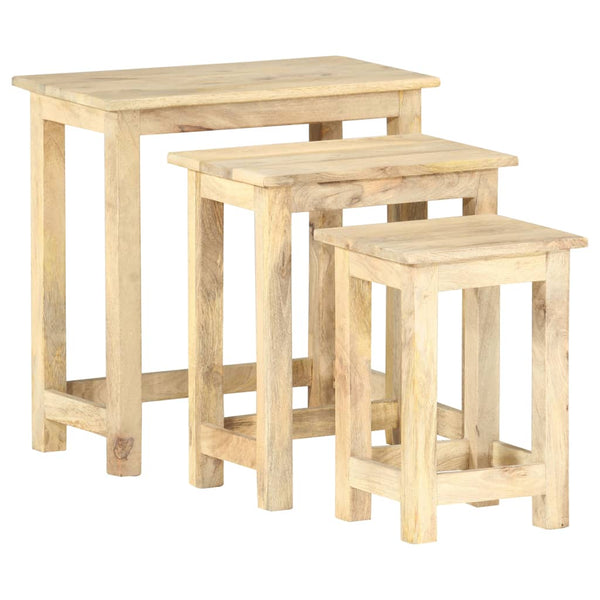vidaXL Nesting Tables 3 pcs Solid Mango Wood