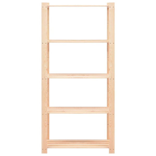 vidaXL Storage Racks 5 Shelves 2 pcs. 80×38×170cm Solid Pine Wood 250kg