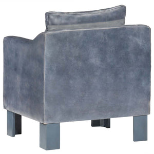 vidaXL Armchair Grey Genuine Leather