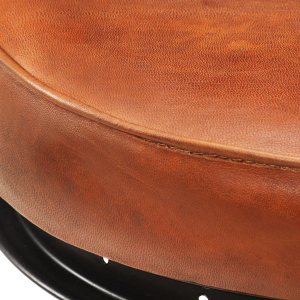 vidaXL Bar Stools 2 pcs Black and Brown Genuine Goat Leather
