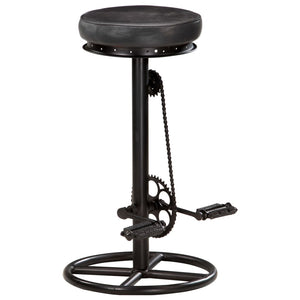 vidaXL Bar Stools 2 pcs Black Genuine Goat Leather